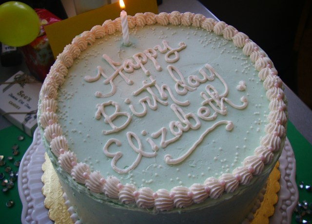 Pistachio birthday cake