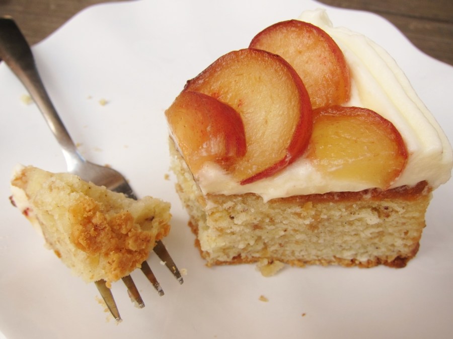 Slive of hazelnut cake