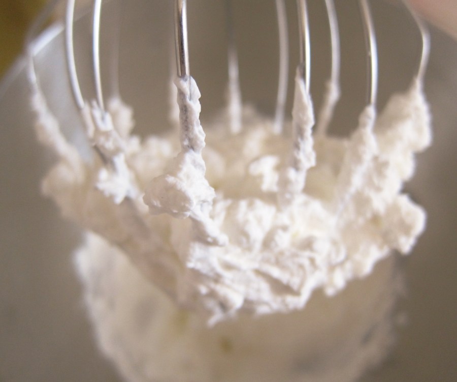 Stiffly whipped cream