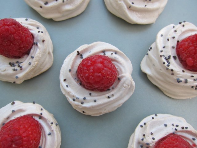 Raspberry Poppy Seed Meringues (10)